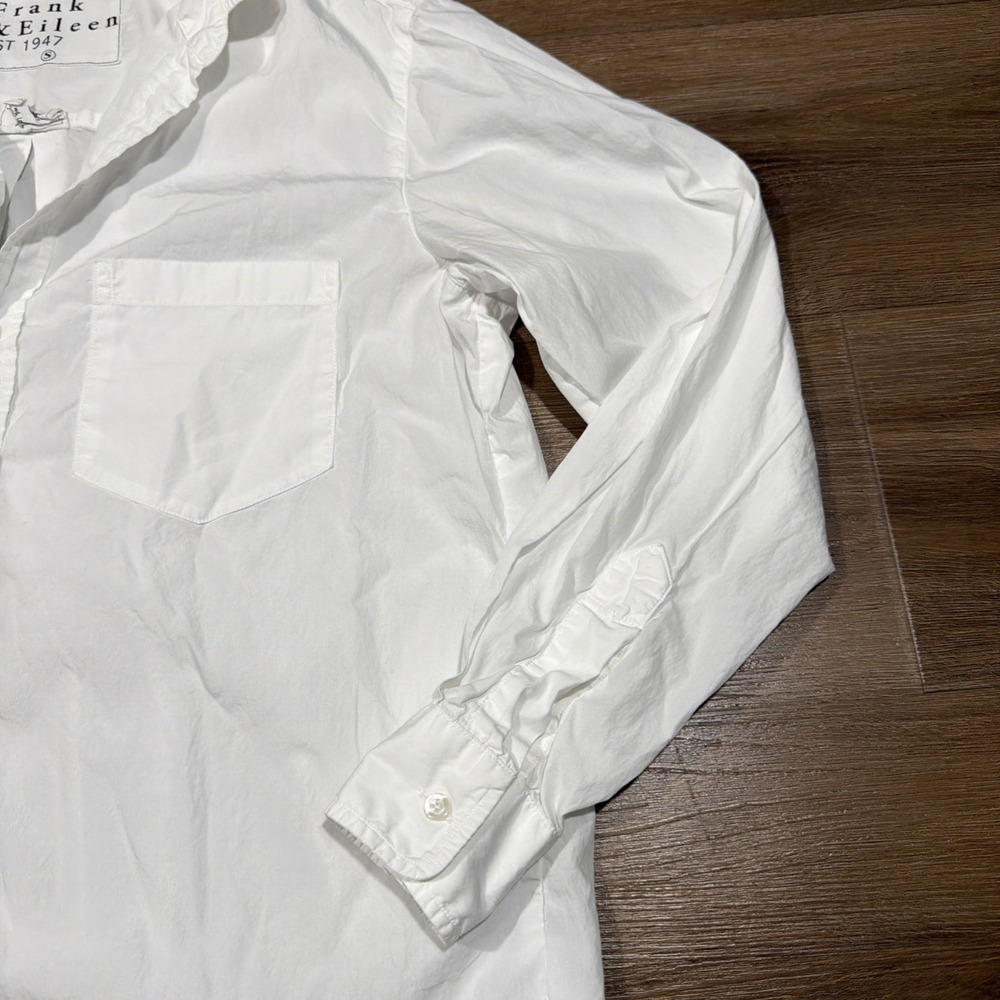 Frank & Eileen Joedy Shirt Women's SMALL White Cotton Button Up Casual Longsleve - Picture 3 of 14